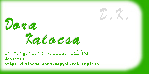 dora kalocsa business card